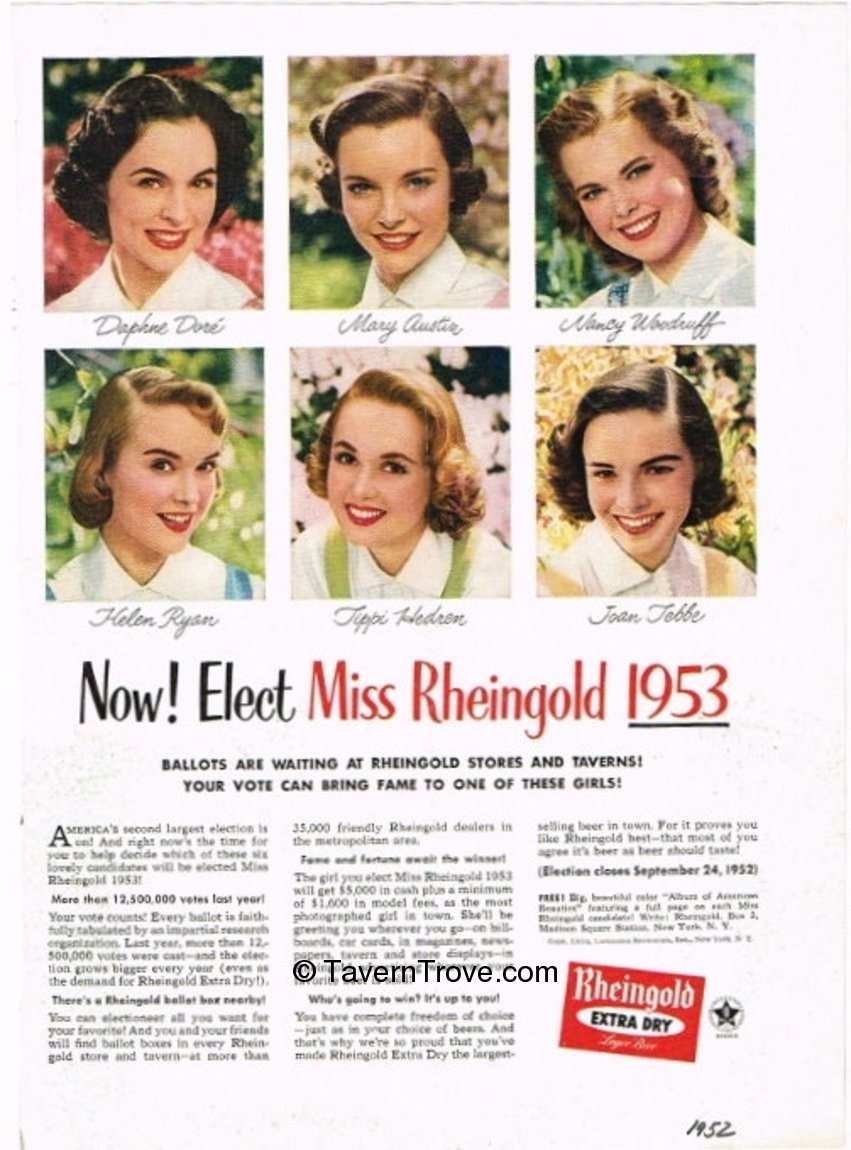 Item #79749 1952 Rheingold Extra Dry Lager Beer Paper Ad