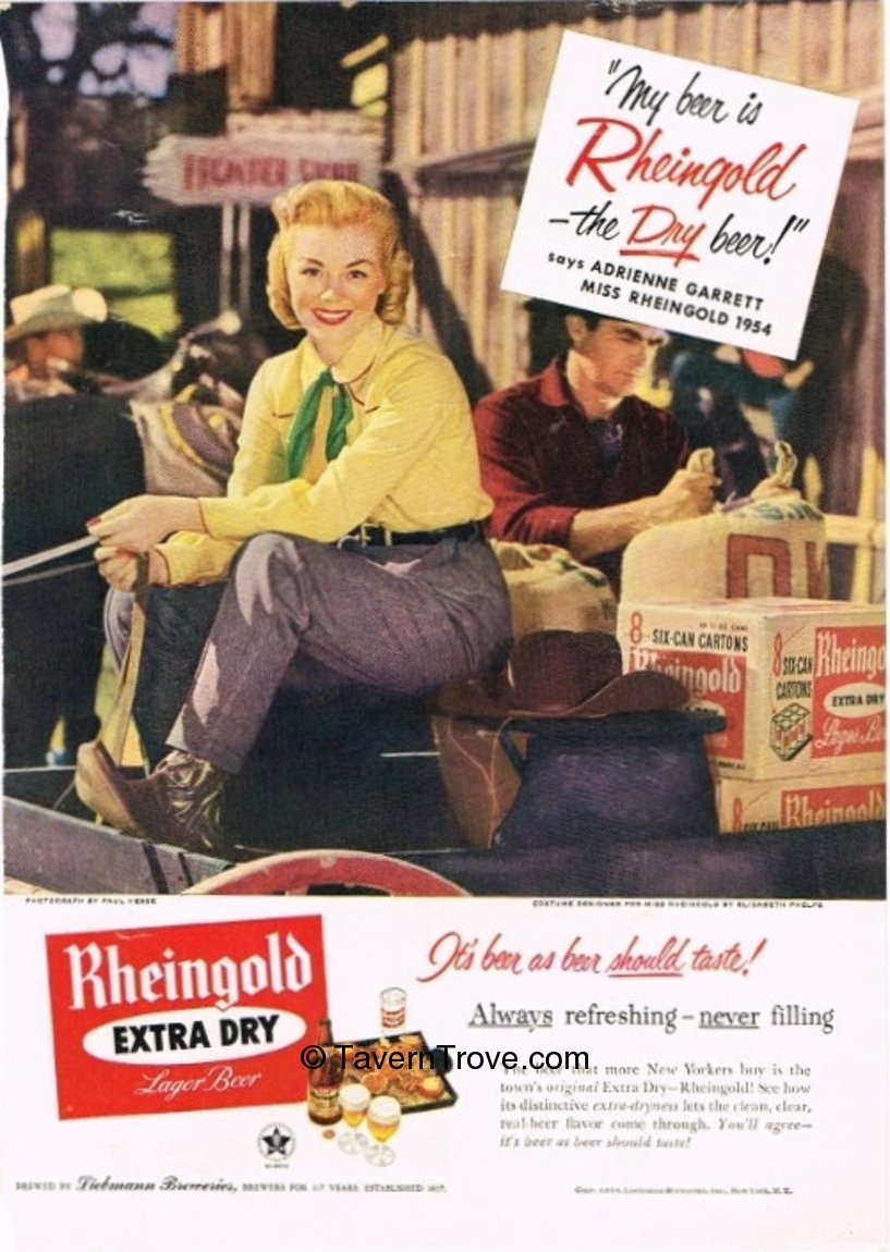 Item #79850 1954 Rheingold Extra Dry Lager Beer Paper Ad