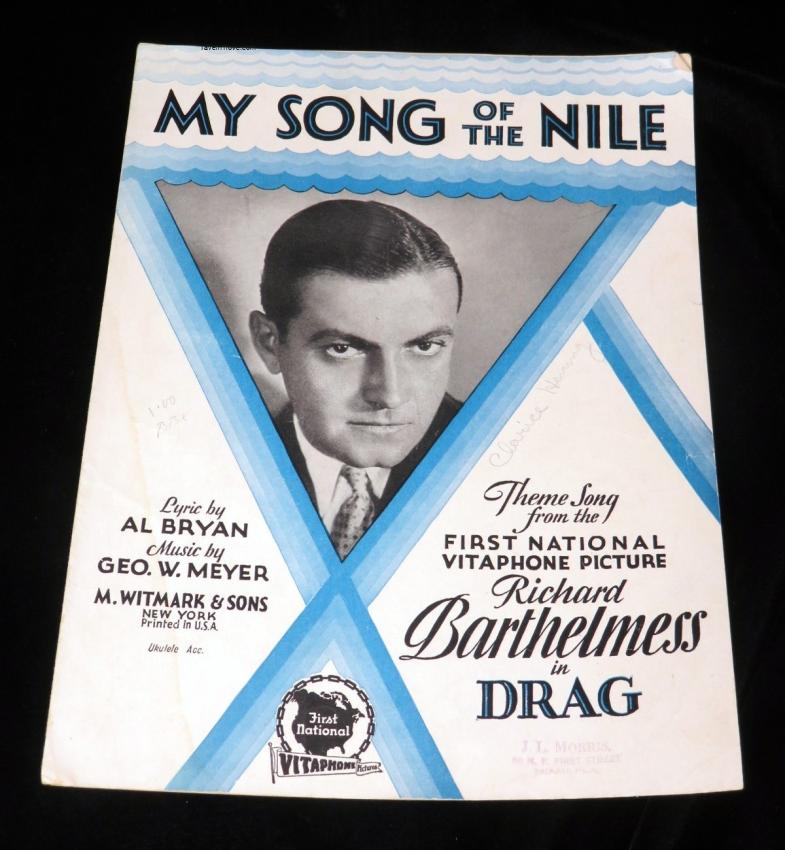 Richard Barthelmess in Drag My Song of the Nile Sheet Music