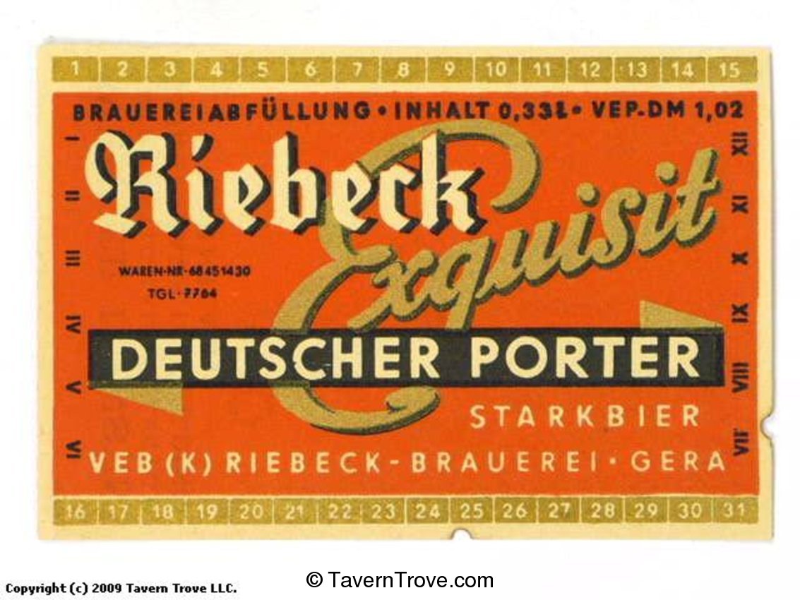 Riebeck Exquisit Deutscher Porter