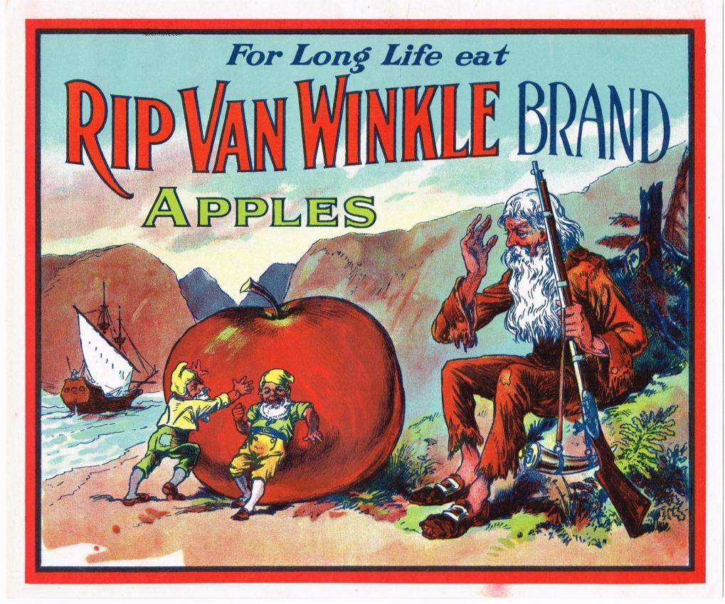 Rip Van Winkle Apples Fruit Crate Label