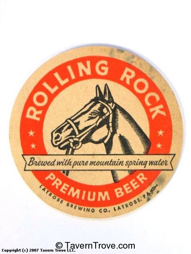 Item 29266 1942 Rolling Rock Premium Beer Coaster PALAT001A