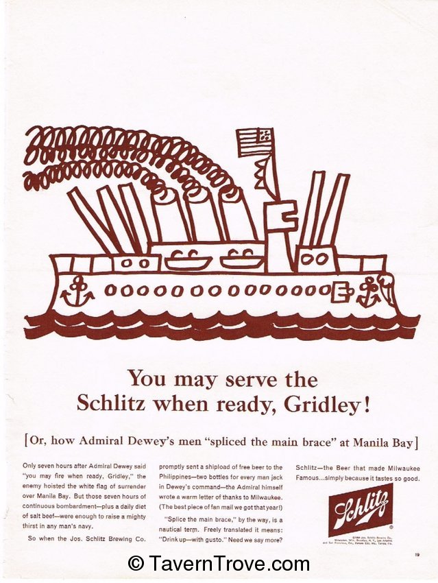 Schlitz Beer brown & white