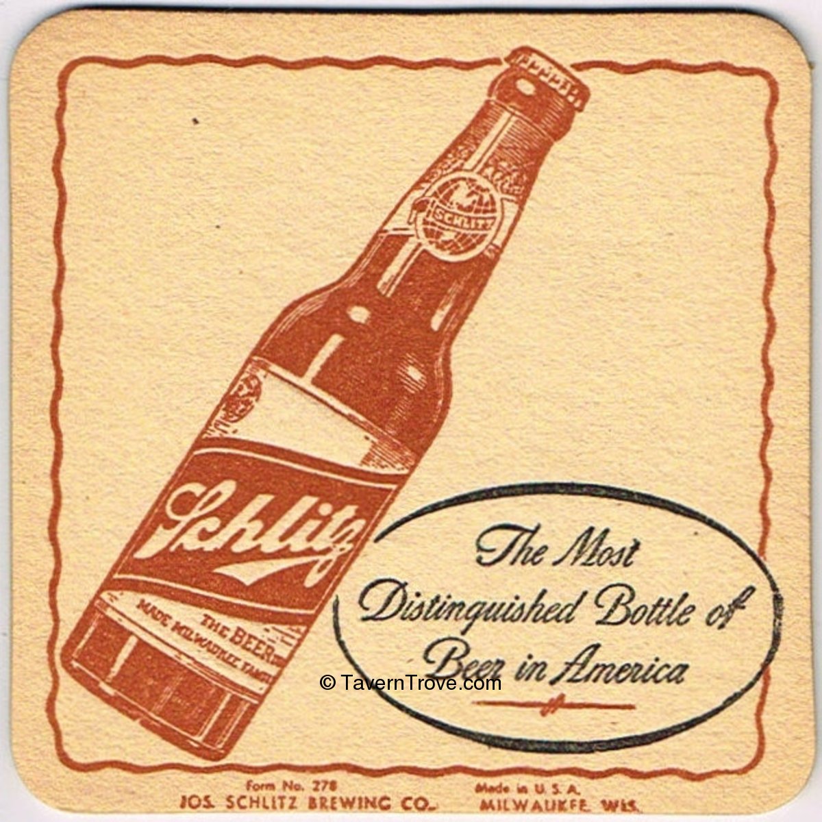 Item 46315 1937 Schlitz Beer Try It! Coaster WISCH45