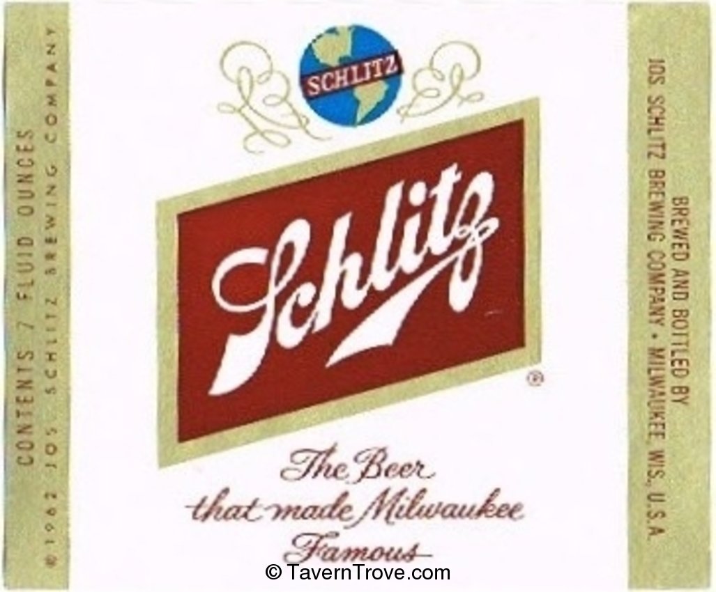 Item #69223 1962 Schlitz Beer Label WI316
