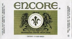 Schlitz Encore Beer