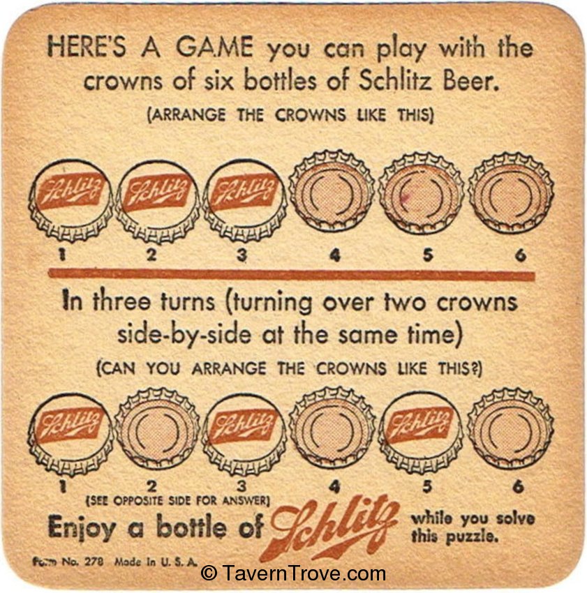 Schlitz Beer ~Puzzle & Quiz