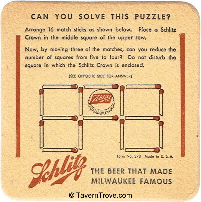 Schlitz Beer ~Puzzle & Quiz