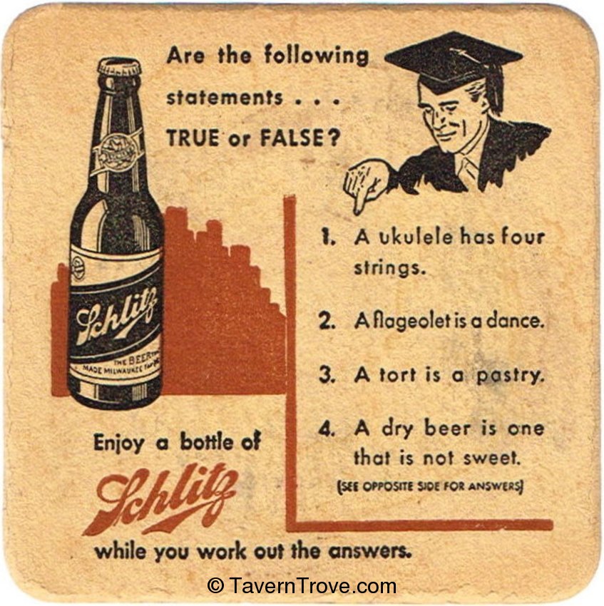 Schlitz Beer ~Puzzle & Quiz