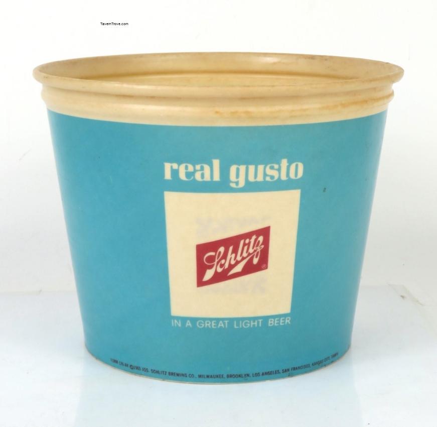 Schlitz Beer Blue Wax Paper 6 Inch Ice Bucket