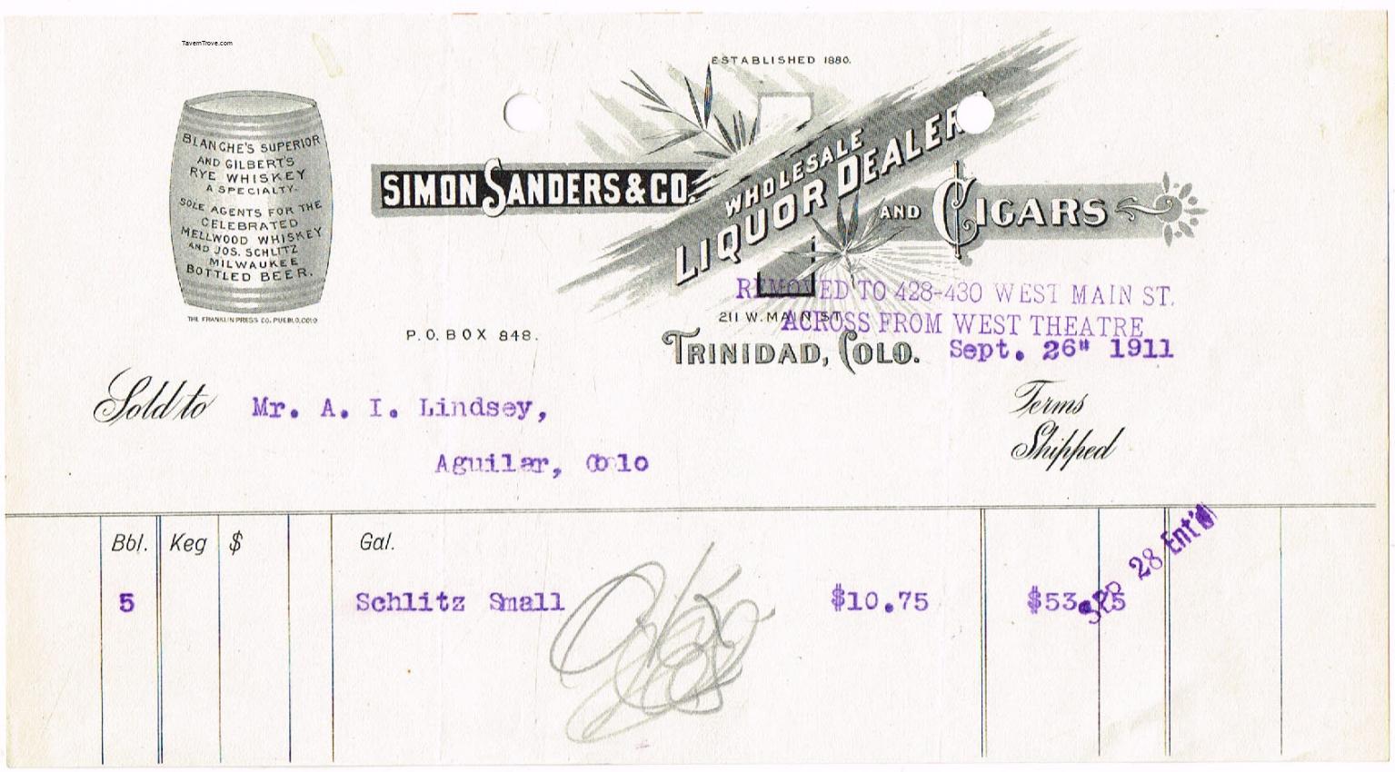 Schlitz Beer Depot (Simon Sanders & Co.)
