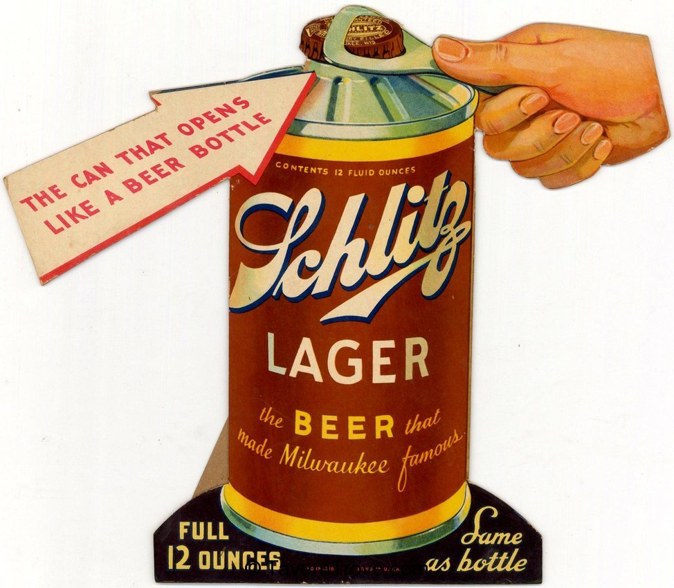 Schlitz Beer Die-Cut Easelback Sign