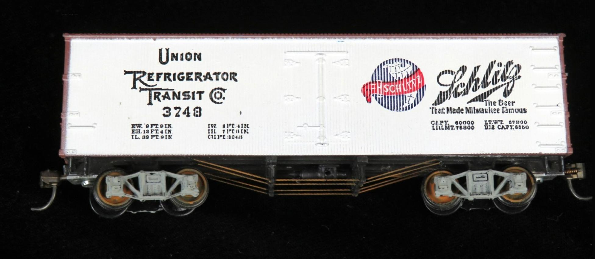 Schlitz Beer HO Reefer Train Can Union Refrigerated Transit