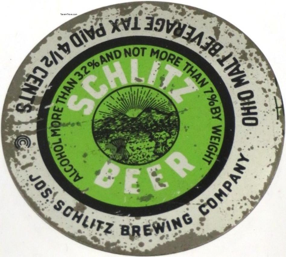 Schlitz Beer Ohio 4½¢ Tax Unpressed