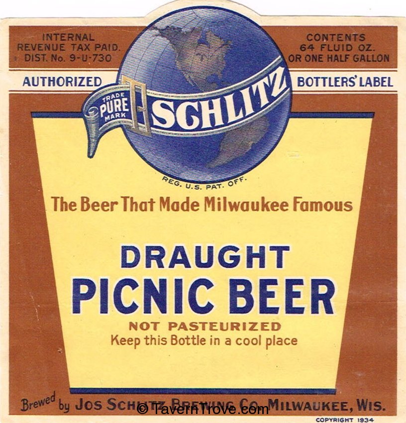 Schlitz Draught Picnic Beer
