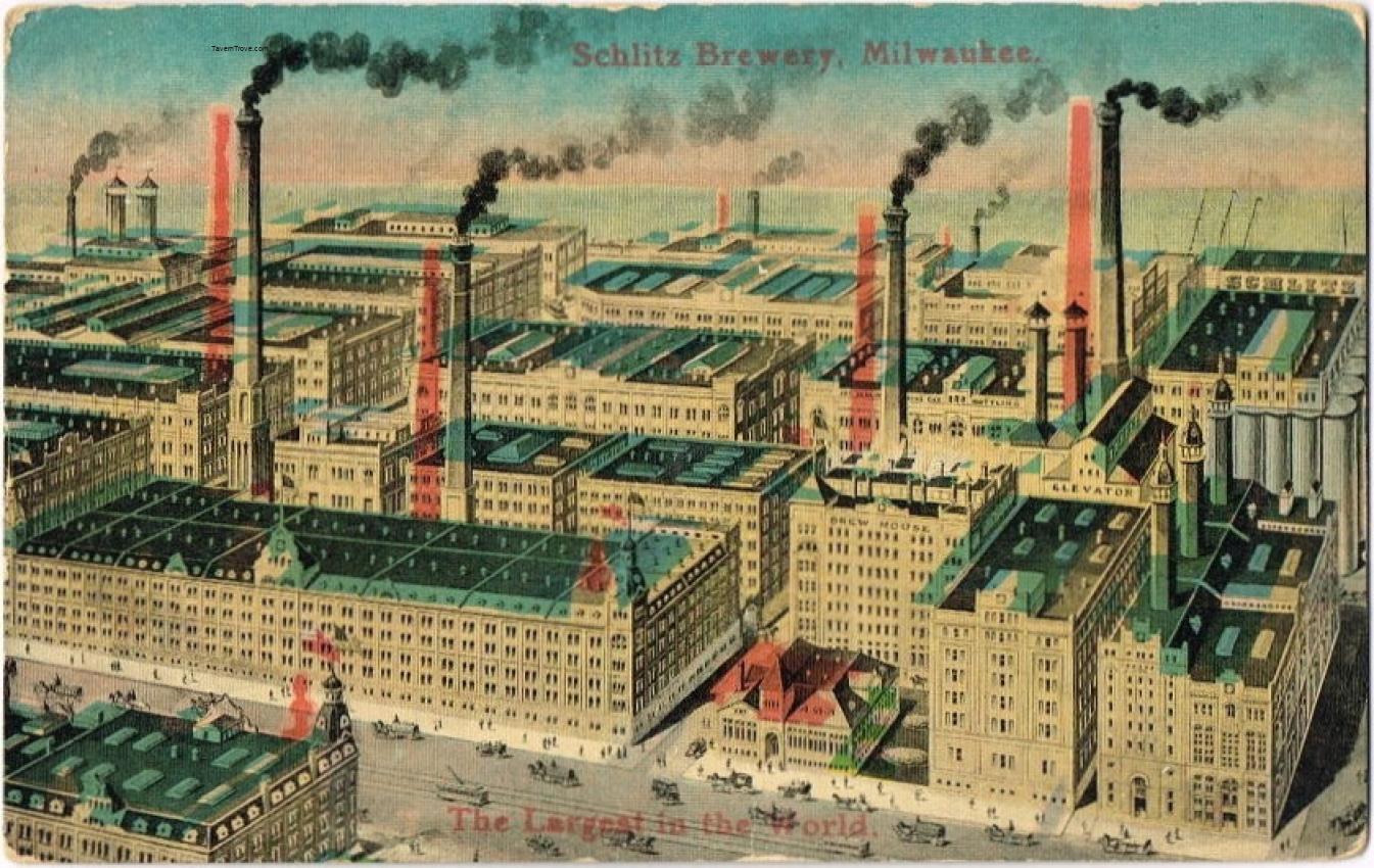 Schlitz Brewery Factory Scene (Ghost Smokestacks)