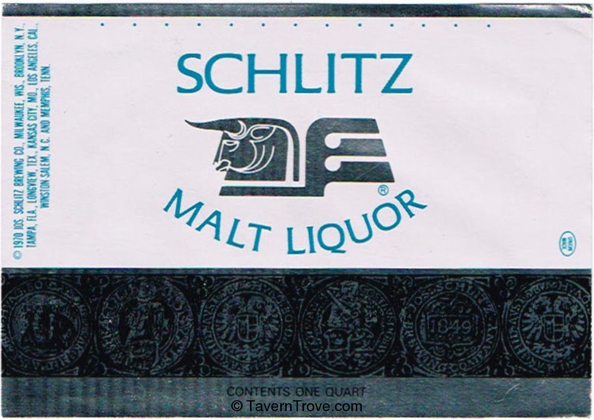 Item 38954 1970 Schlitz Malt Liquor Label