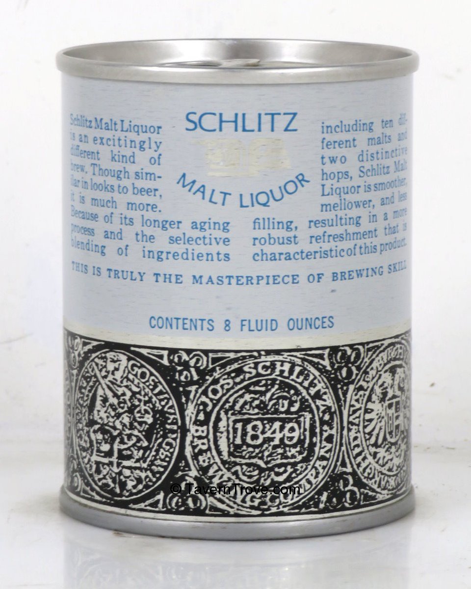 Item 100006 1968 Schlitz Malt Liquor Dupe 7 to 8oz Can T3001.0