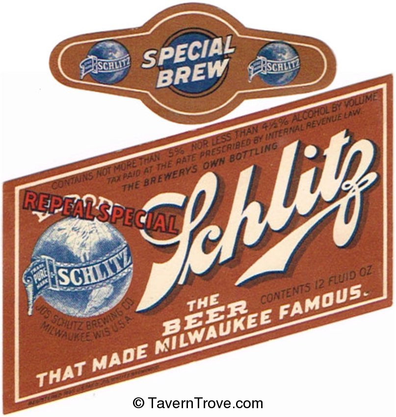 Schlitz Repeal Special Beer