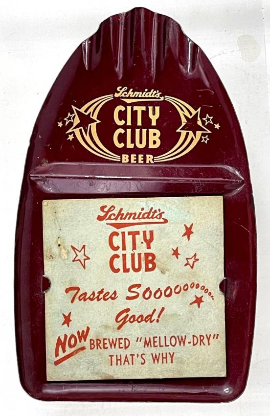 Schmidt's City Club Tin Coaster