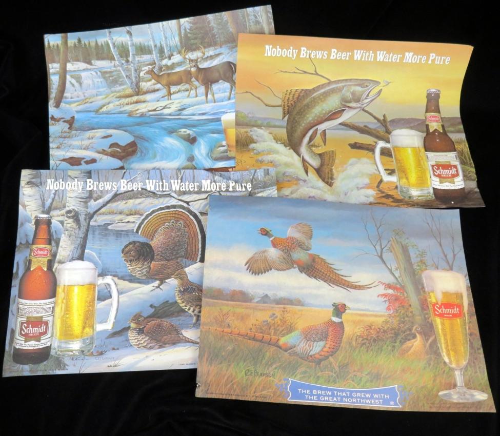 Schmidt Beer Scenic Hunting Placemats Lot of FOUR