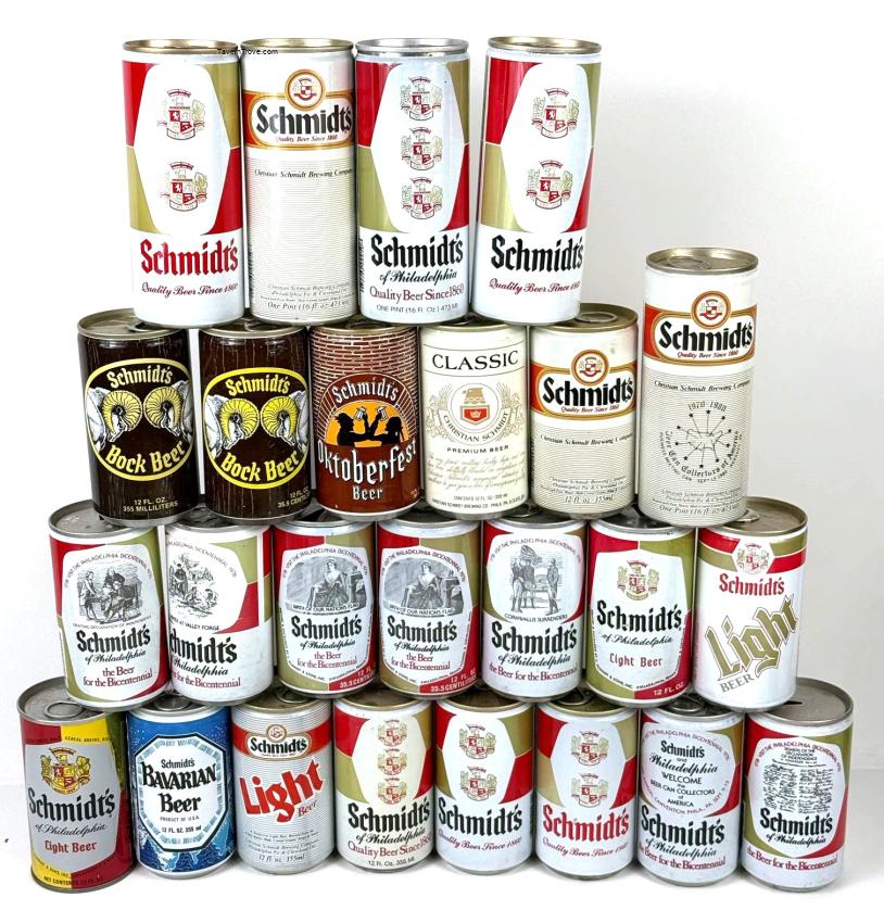 Schmidt's Beer/Bock Cans Lot of 25