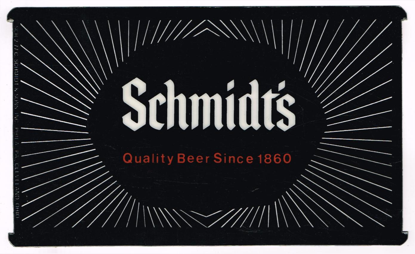 Schmidt's Beer Plastic Galaxie Moton Sign Insert Philadelphia Pennsylvania