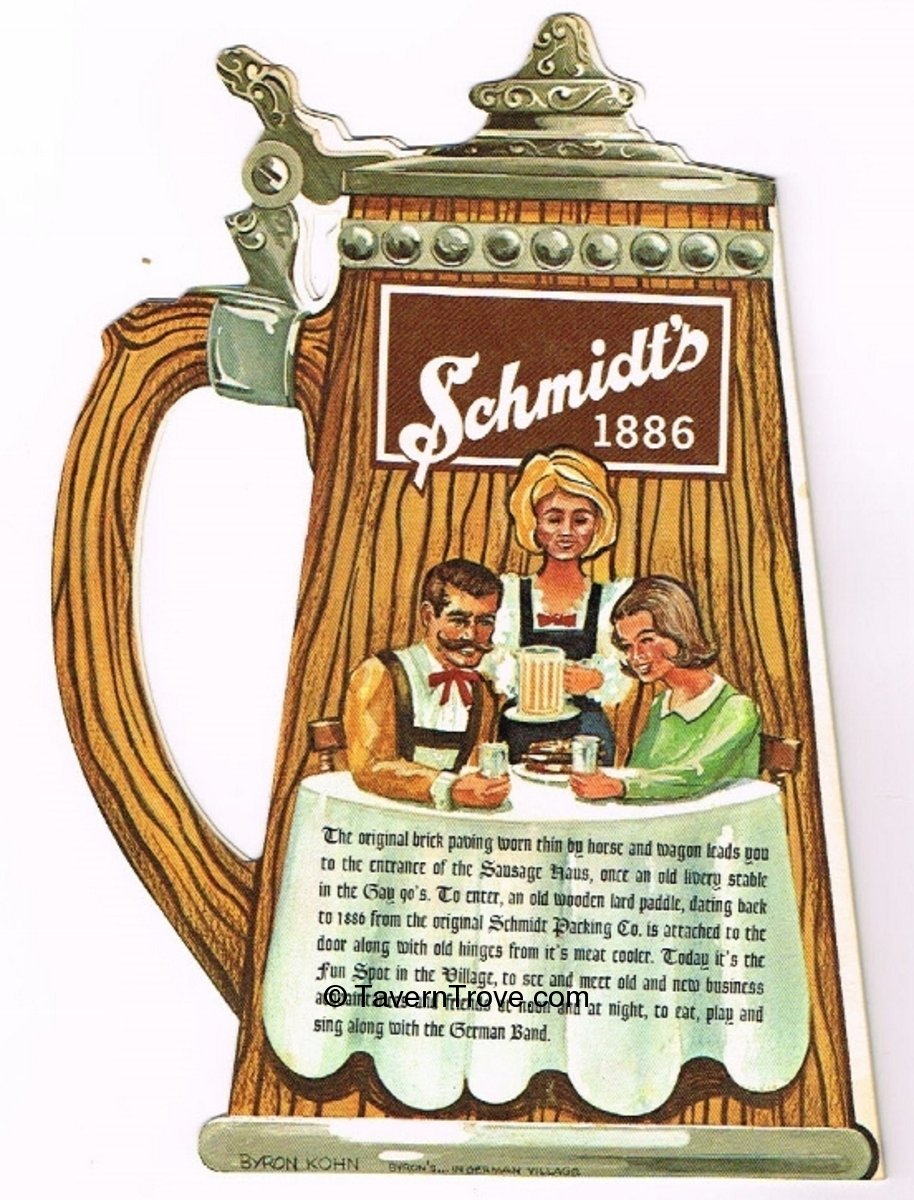 Item 34071 1969 Schmidt's Sausage Haus Menu Cover