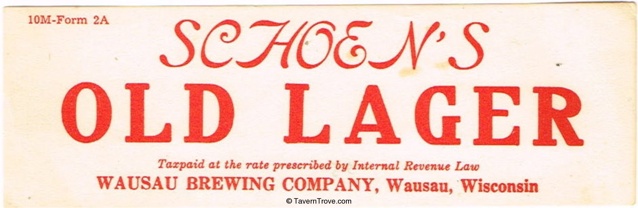 Schoen's Old Lager Beer