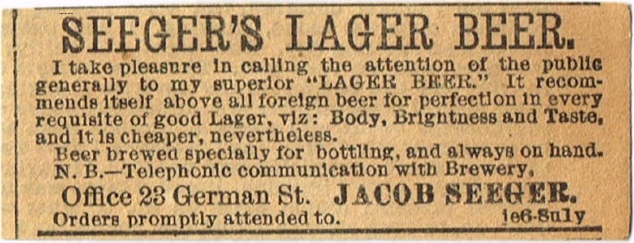 Seeger's Lager Beer