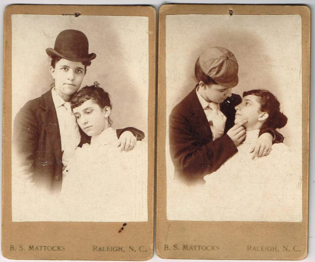 Set of Two Cabinet Cards of Lesbian Lovers