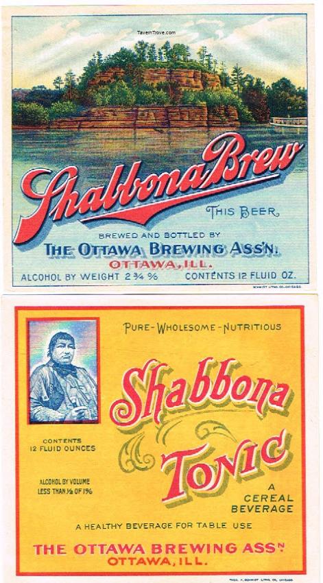 Shabbona Brew Beer/Tonic Labels Lot of TWO zxz