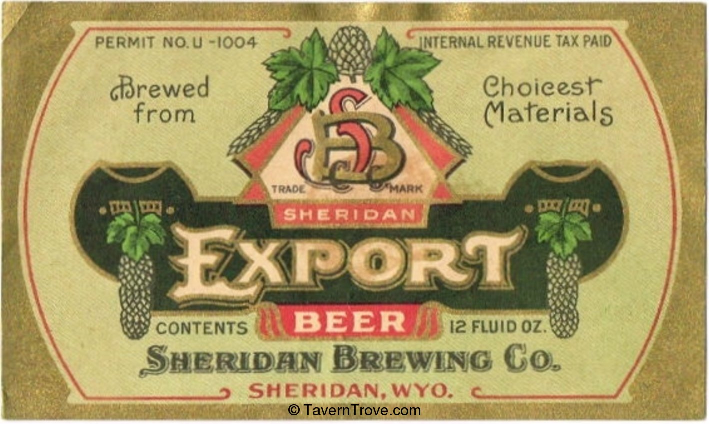 Sheridan Export Beer