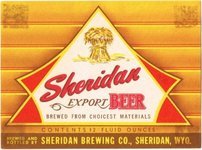 Sheridan Export Beer
