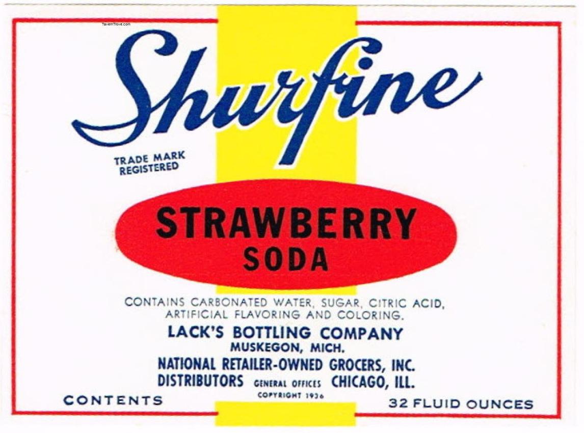 Shurfine Strawberry Soda National Retail-Owned Grocers Chicago Illinois