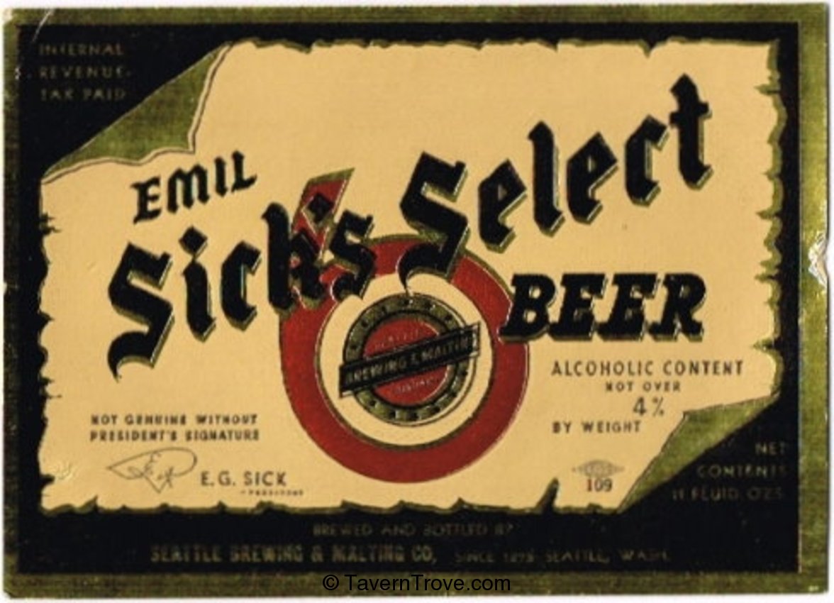 Sick's Select Beer