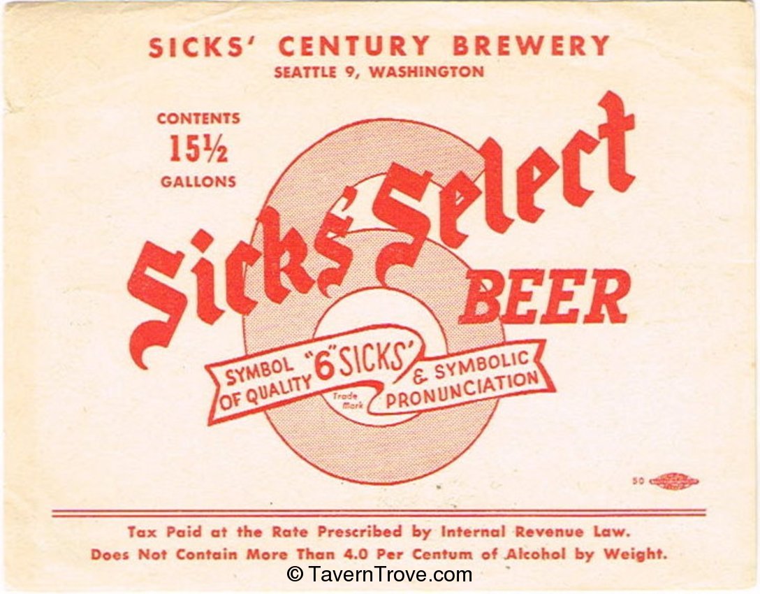 Sicks' Select Beer