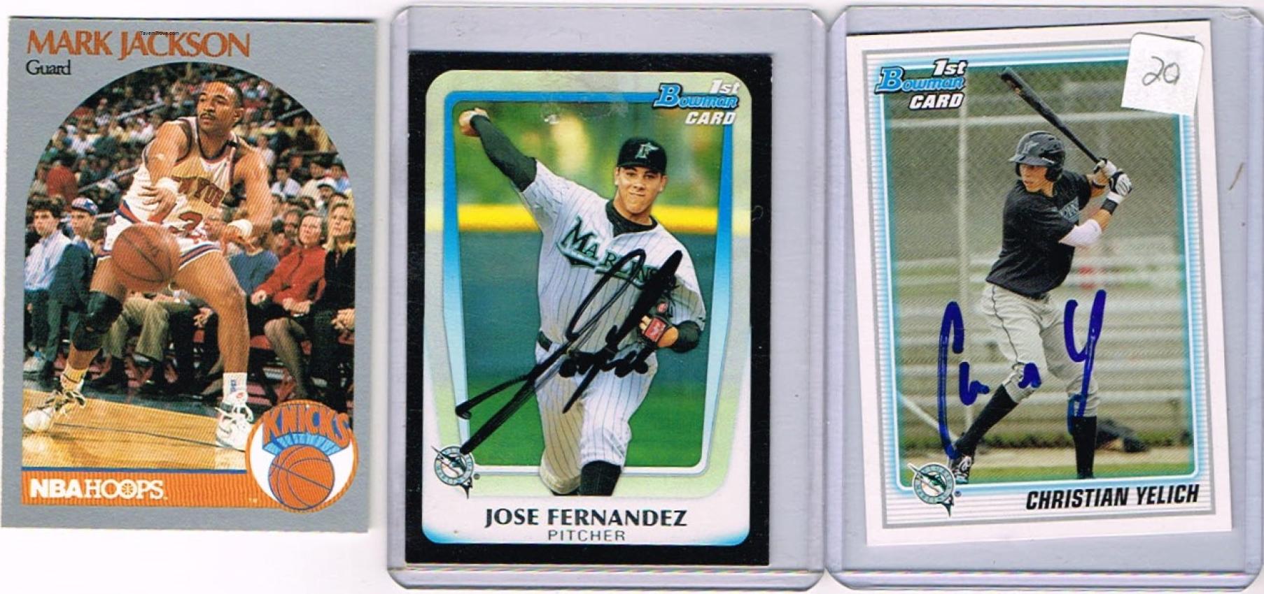Signed Baseball Cards Jose Fernandez Christian Yelch