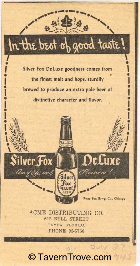 Silver Fox DeLuxe Beer