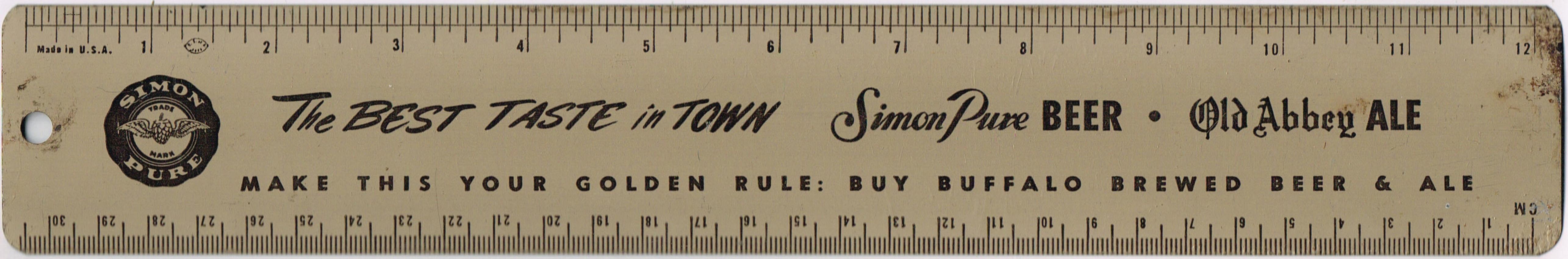 Simon Pure Beer/Old Abbey Ale Ruler