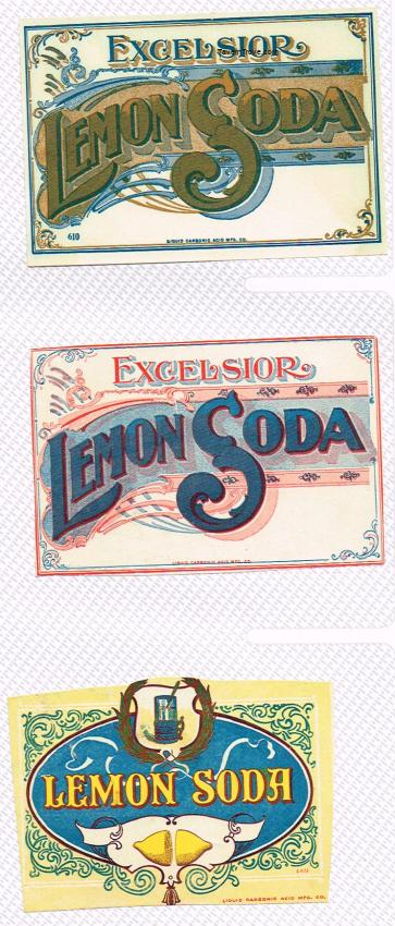 Soda Lithographer's Stock Labels Excelsior Lemon Soda