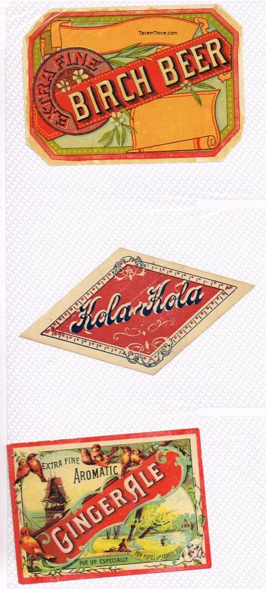 Soda Lithographer's Stock Labels Kola Kola Birch Beer Ginger Ale