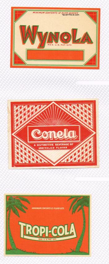 Soda Lithographer's Stock Labels Wynola Conela Tropi-cola