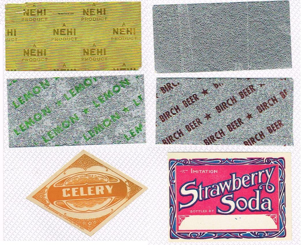 Soda Lithographer Stock Labels Strawberry Soda Celery & Neck Foils