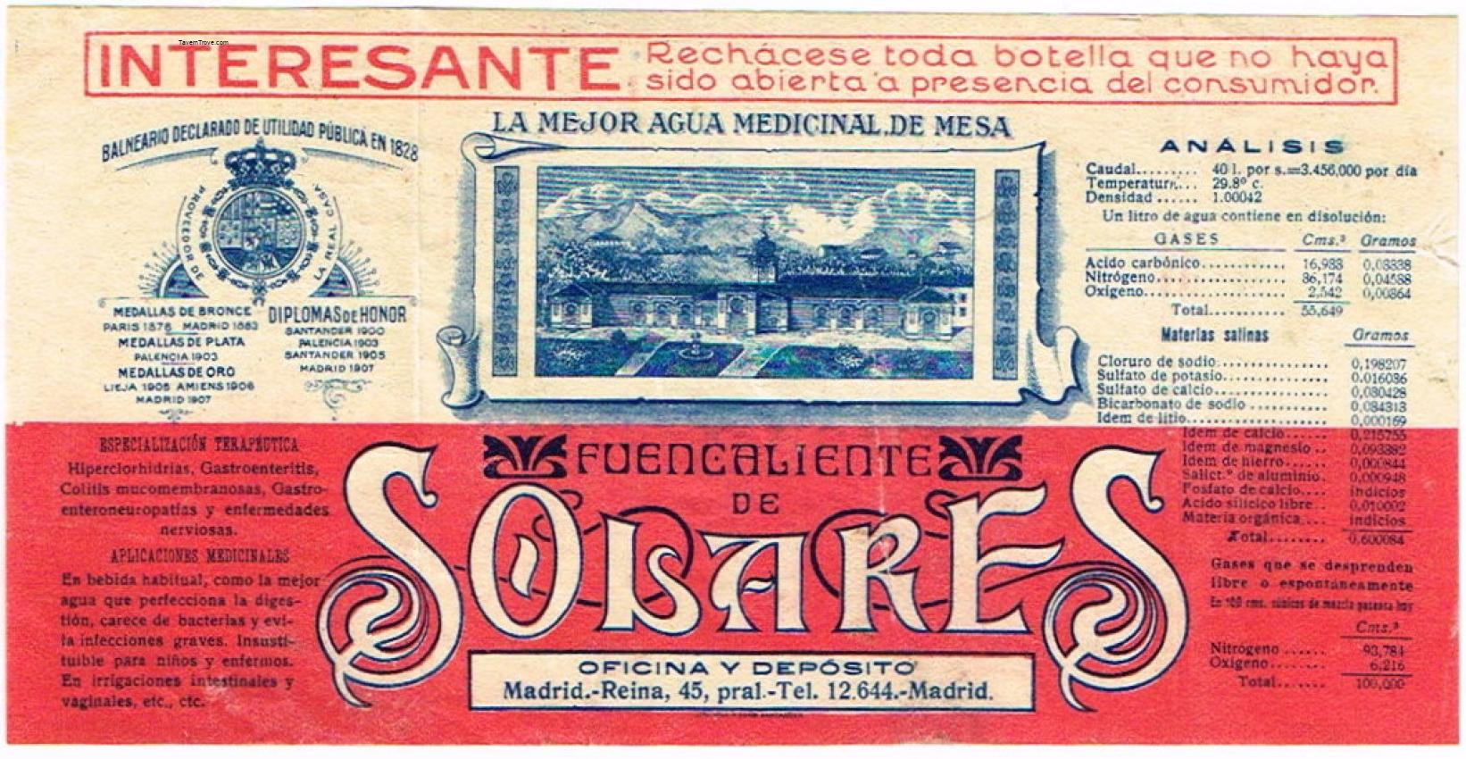 Solares Medicinal Mineral Water Madrid Spain