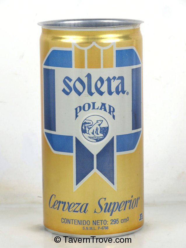 Solera Polar 295ml Beer Can Venezuela