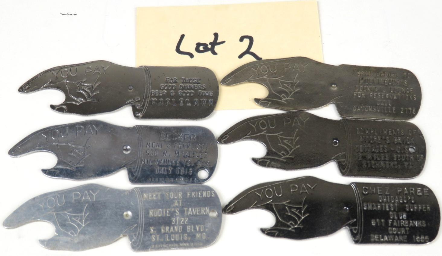 Spinner Bottle Advertising Openers Lot of SIX #2