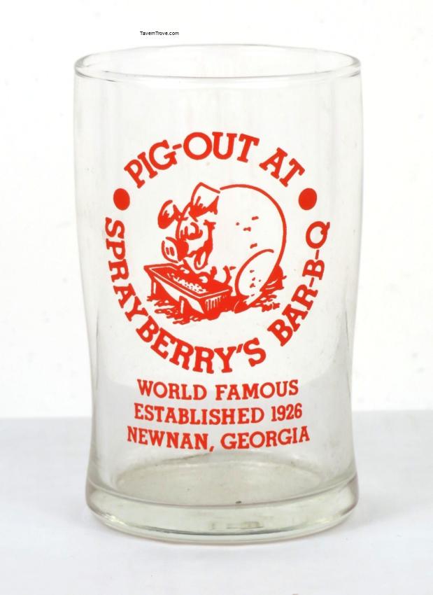 Sprayberry's Barbecue 4 inch ACL Glass Newnan Georgia