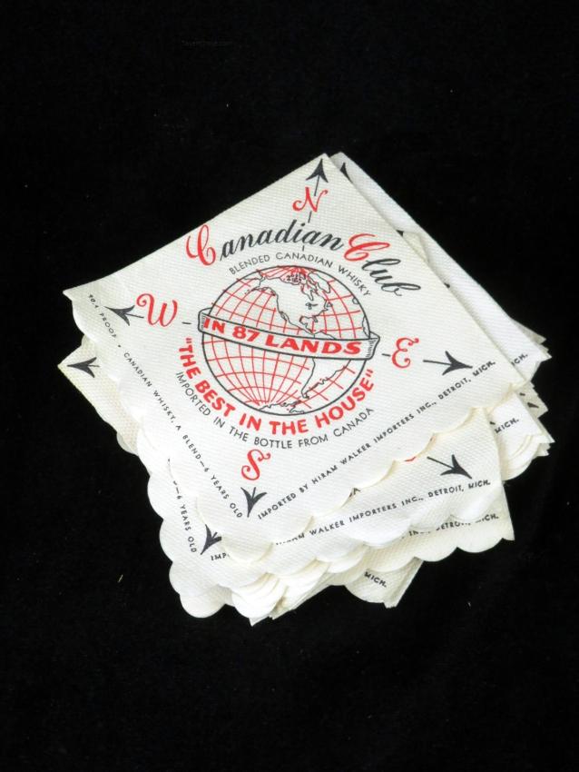 Stack of Canadian Club Whiskey Napkins