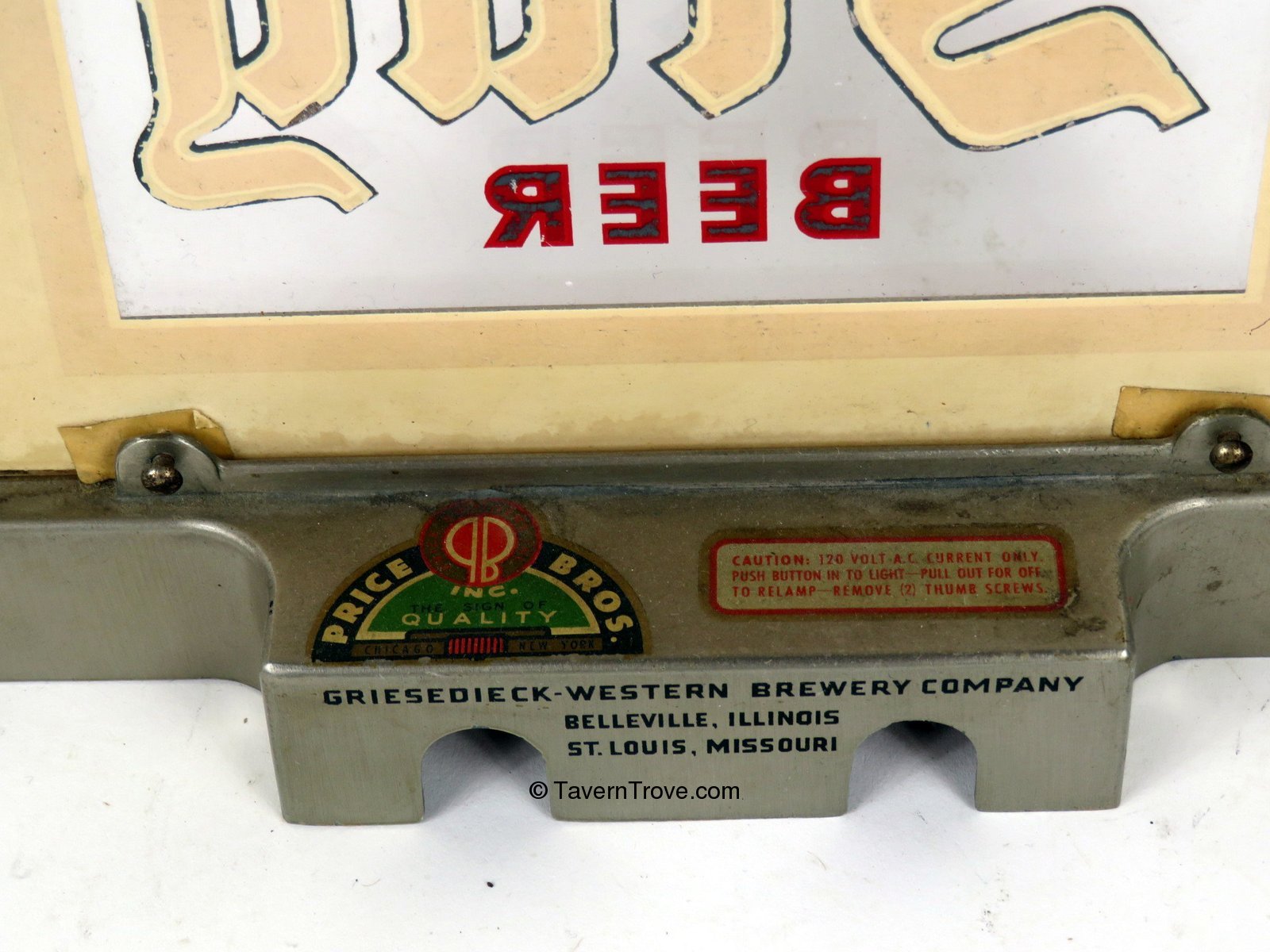 Item 95371 1950 Stag Beer (partial) Cash Register Light Cash Register Sign